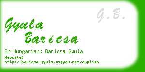 gyula baricsa business card